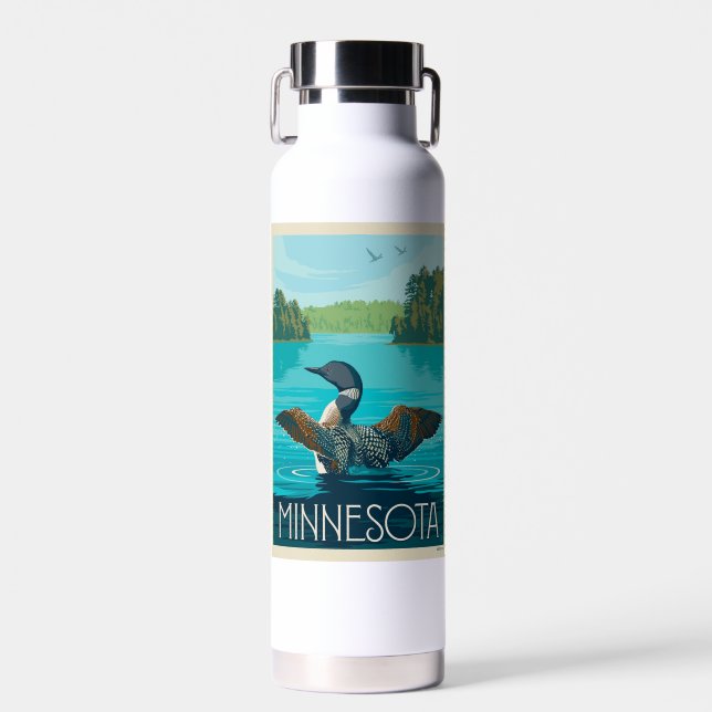 Minnesota | Loon Water Bottle (Front)