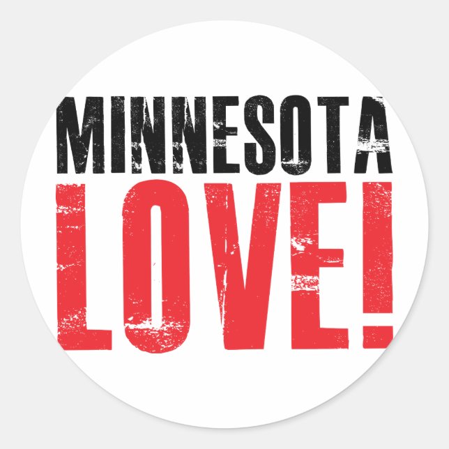 Minnesota Love Classic Round Sticker (Front)