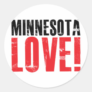 Minnesota Love Classic Round Sticker