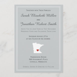 Minnesota Love - Customisable Wedding Invitation