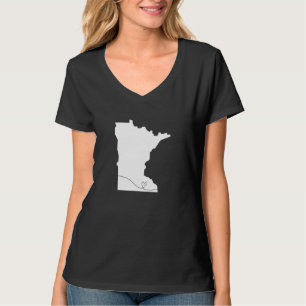 Minnesota Love Heart Home State Midwest Vintage Re T-Shirt