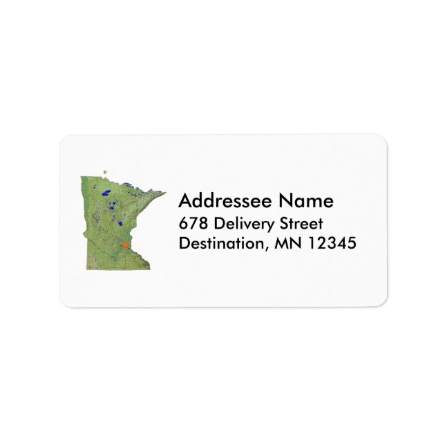 Minnesota Map Address Label (Front)