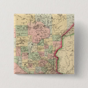 Minnesota Map by Mitchell 15 Cm Square Badge