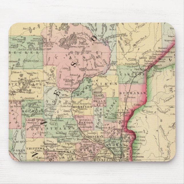 Minnesota Map by Mitchell Mouse Mat (Front)