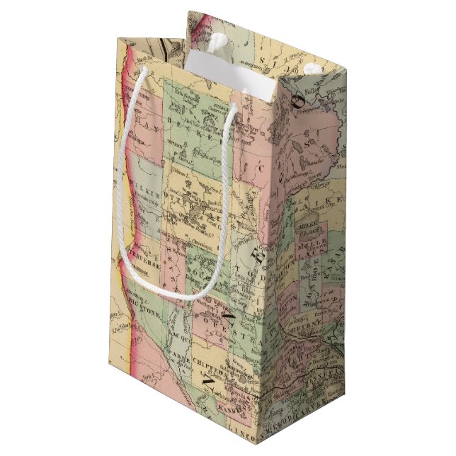 Minnesota Map by Mitchell Small Gift Bag (Back Angled)