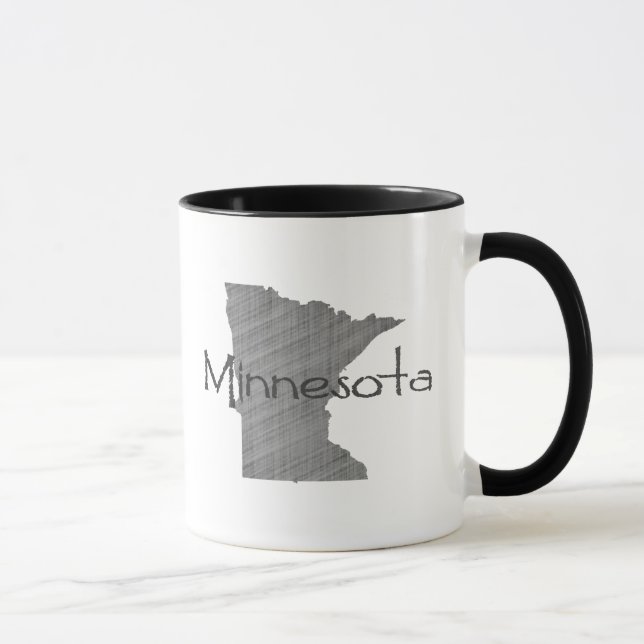 Minnesota Map Shaped Vintage Grey Chalkboard Mug (Right)