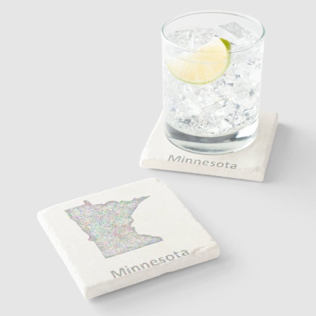 Minnesota map stone coaster (Side)