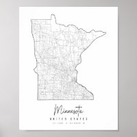 Minnesota Minimal Street Map