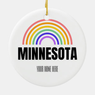 Minnesota - Minnepolis - Personalised Ceramic Tree Decoration