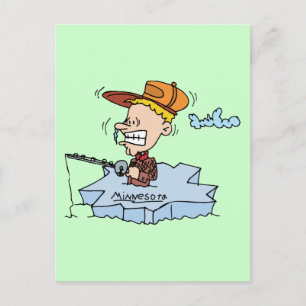 Minnesota MN Ice Fishing Vintage Travel Souvenir Postcard