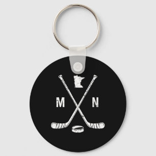 Minnesota Mn Ice Hockey Sticks Sports Team Fan  Key Ring