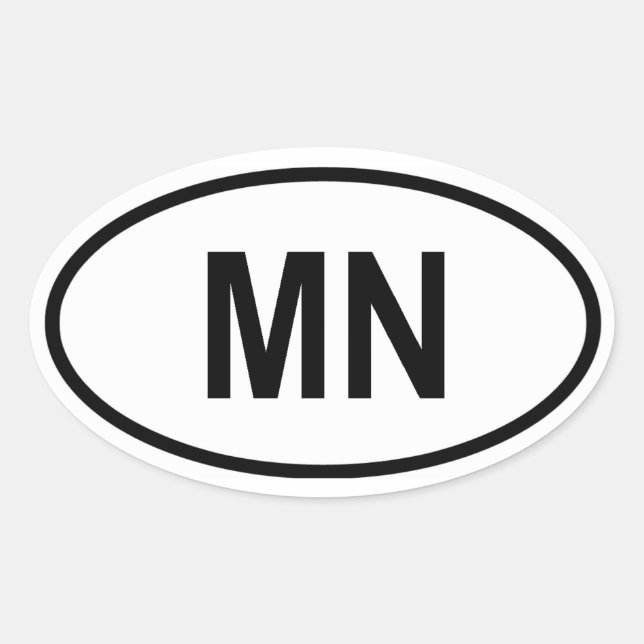 Minnesota "MN" Oval Sticker (Front)