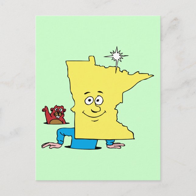 Minnesota MN Vintage Travel Souvenir Caricature Postcard (Front)