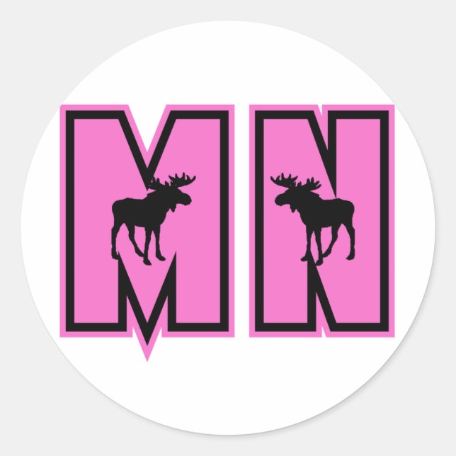 Minnesota Moose Classic Round Sticker (Front)