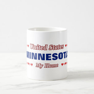 MINNESOTA - My Home - United States; Hearts Coffee Mug