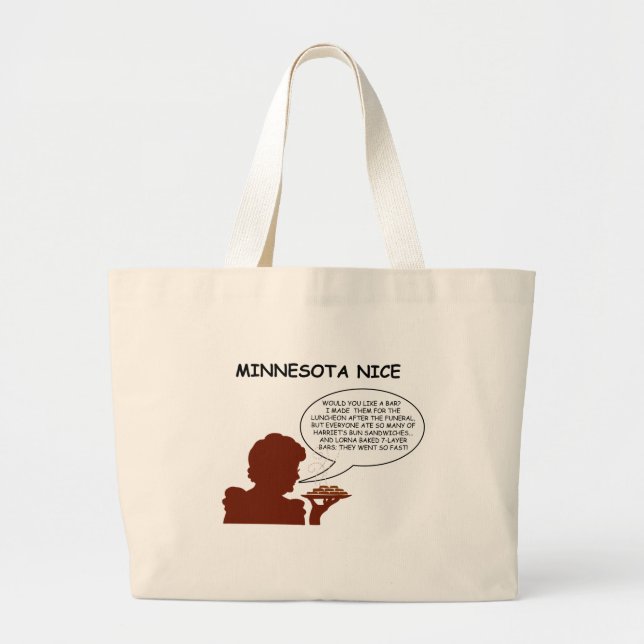 Minnesota Nice Large Tote Bag (Front)