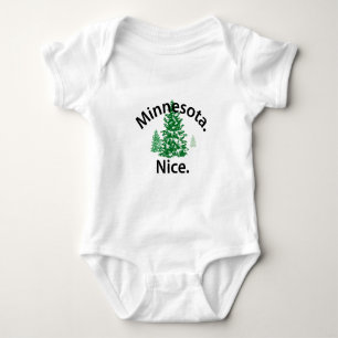 Minnesota Nice. Period! (black text) Baby Bodysuit
