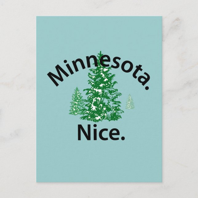 Minnesota Nice.  Period! (black text) Postcard (Front)