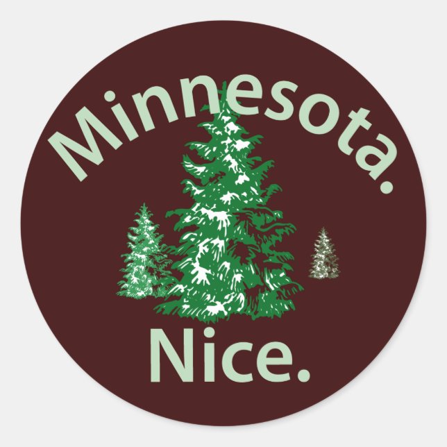 Minnesota Nice.  Period! Classic Round Sticker (Front)