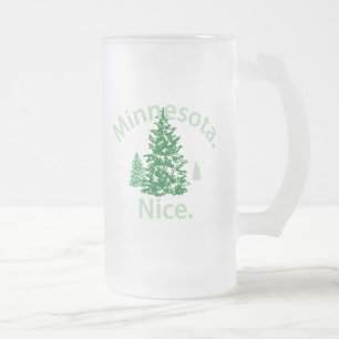 Minnesota Nice.  Period! Frosted Glass Beer Mug