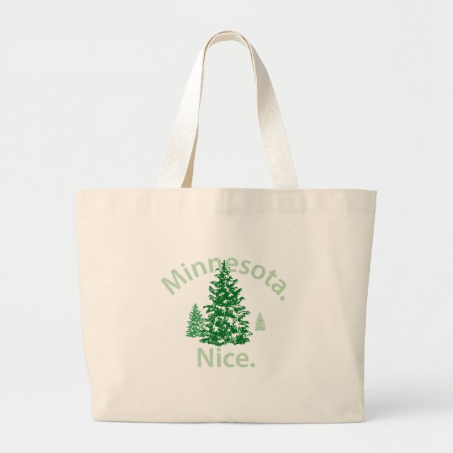 Minnesota Nice.  Period! Large Tote Bag (Front)