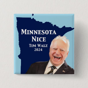Minnesota Nice Tim Walz 15 Cm Square Badge