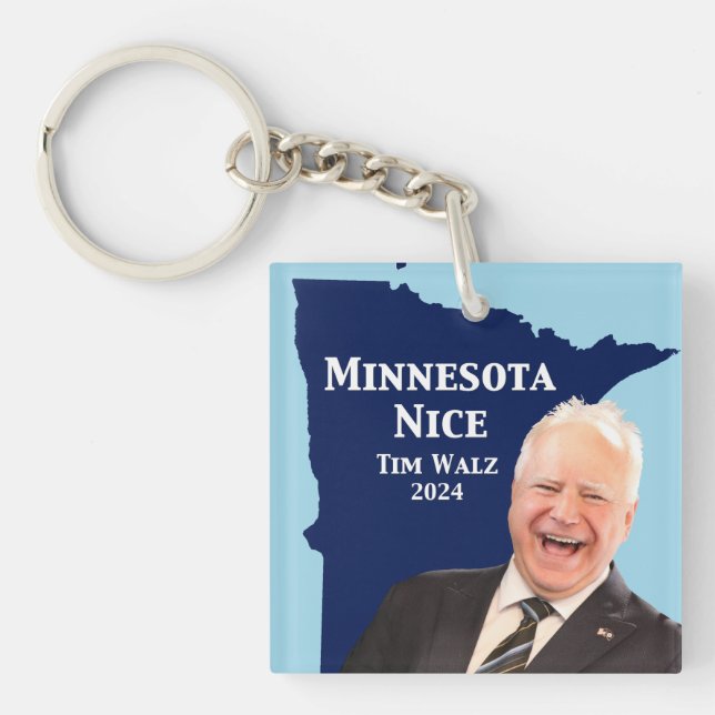 Minnesota Nice Tim Walz Key Ring (Front)