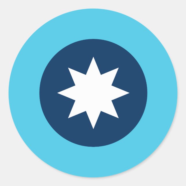 Minnesota North Star Flag Classic Round Sticker (Front)