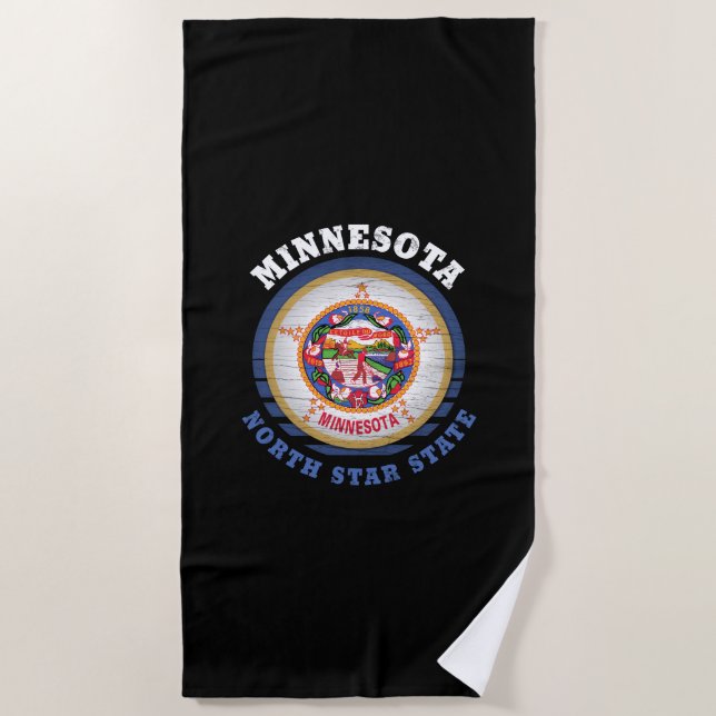 MINNESOTA NORTH STAR STATE FLAG BEACH TOWEL (Front)