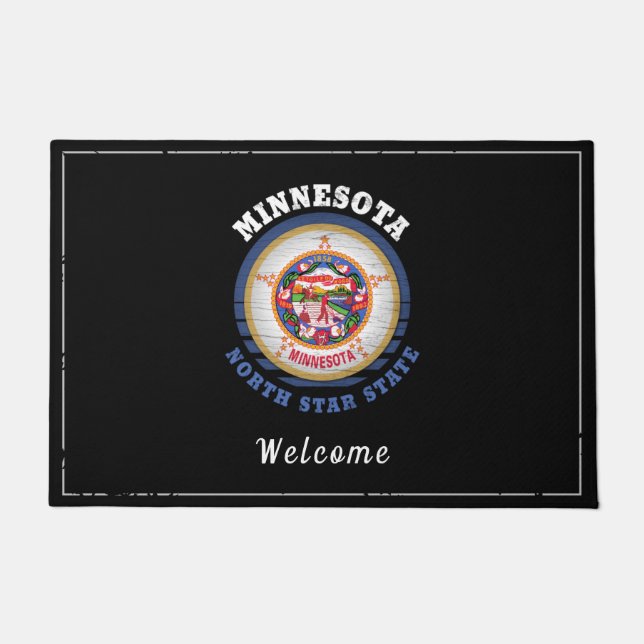 MINNESOTA NORTH STAR STATE FLAG DOORMAT (Front)