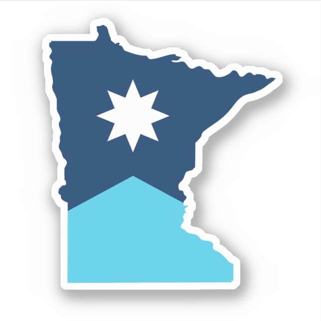Minnesota North Star State Outline Flag (Front)