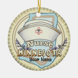 Minnesota Nurse Ceramic Tree Decoration