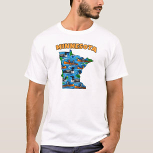Minnesota Outline Tattoo Style T-Shirt