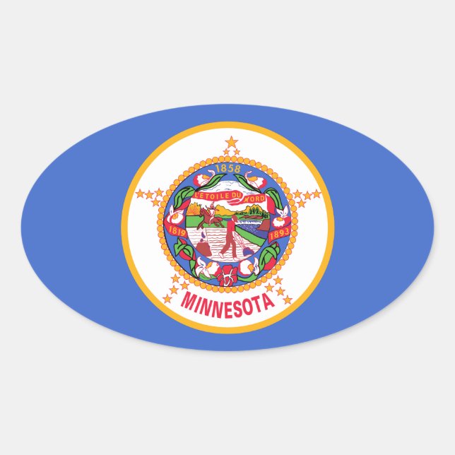 Minnesota Oval Sticker (Front)