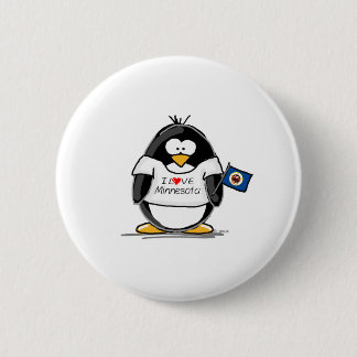 Minnesota penguin 6 cm round badge