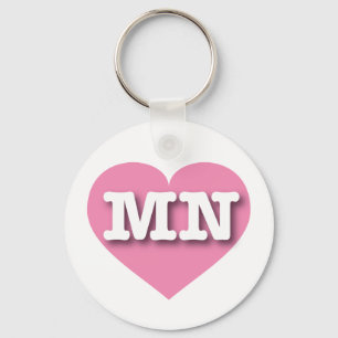 Minnesota Pink Heart - I love MN Key Ring