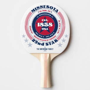 Minnesota Pride Circular Typography Monogram Ping Pong Paddle