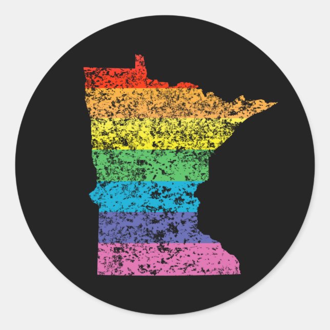 minnesota rainbow classic round sticker (Front)