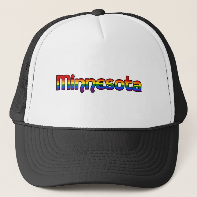 Minnesota Rainbow text Hat (Front)