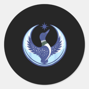 Minnesota rebel loon new mn state flag classic round sticker