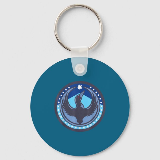 Minnesota rebel loon new mn state flag  key ring (Front)