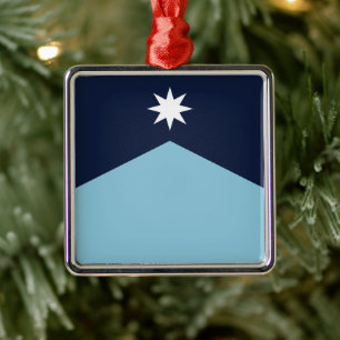 Minnesota Rebel New State Flag Metal Tree Decoration