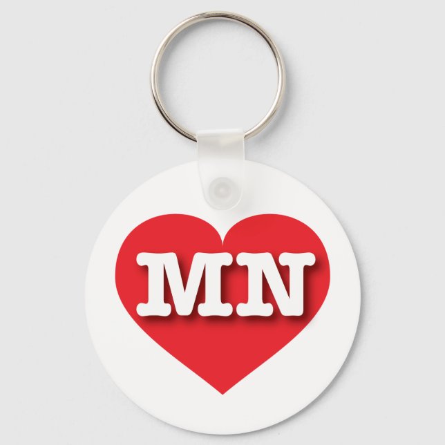 Minnesota Red Heart - I love MN Key Ring (Front)
