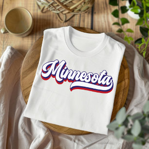Minnesota Red White & Blue Vintage Script T-Shirt