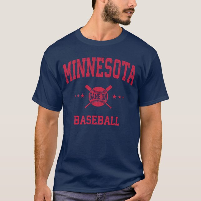 Minnesota Retro Vintage Baseball T-Shirt (Front)