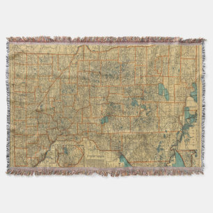 Minnesota road map throw blanket