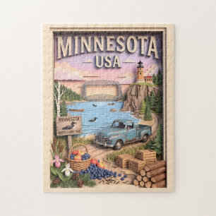 Minnesota Road Trip North Shore Lake 3D Textured Jigsaw Puzzle