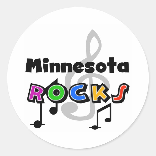 Minnesota Rocks Classic Round Sticker (Front)