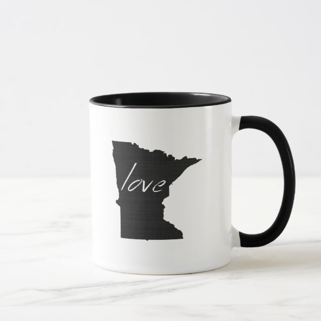 Minnesota Shaped Black Chalkboard Minnesotan Love Mug (Right)