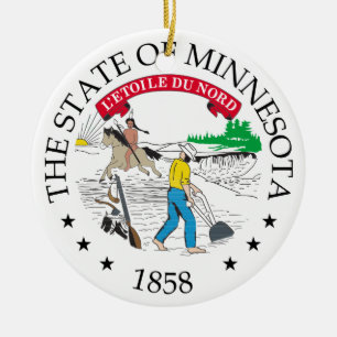 Minnesota sign ceramic tree decoration